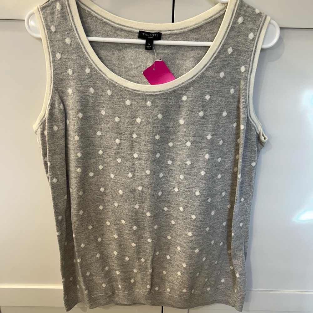 Polka Dot Tank and Cardigan in Gray Talbots 1X - Picture 3 of 4
